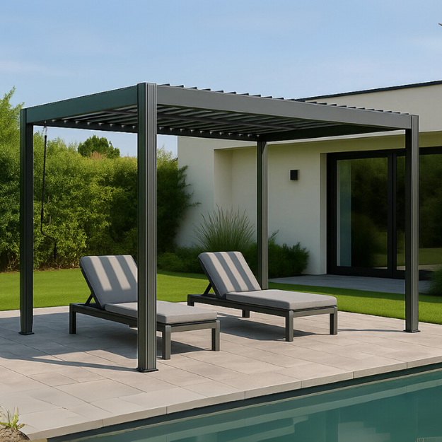 Yardtopia Elmont 3m x 4m Aluminium Adjustable Louvre Pergola