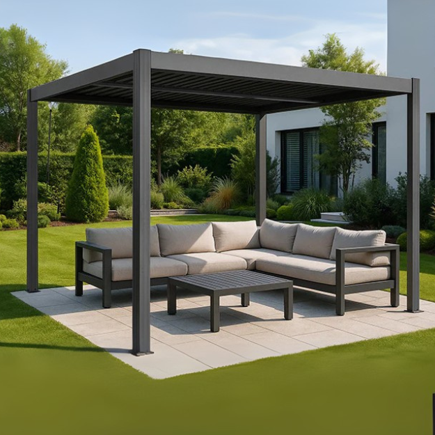 Yardtopia Elmont 3m x 3m Aluminium Adjustable Louvre Pergola