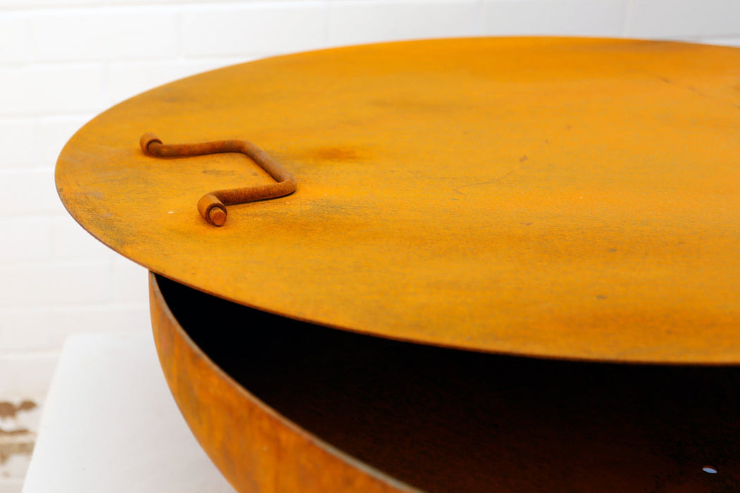 Carbon Steel Fire Pit Lid with Flexible Handles