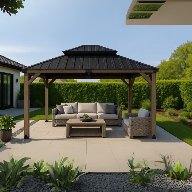 Yardtopia Maryborough 3m x 3.6m Timber & Steel Double Hip Roof Gazebo
