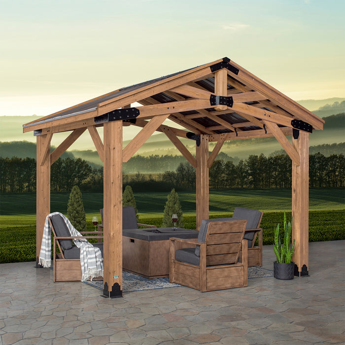 Backyard Discovery 12ft x 10ft Brindlewood Wooden Gable Roof Gazebo