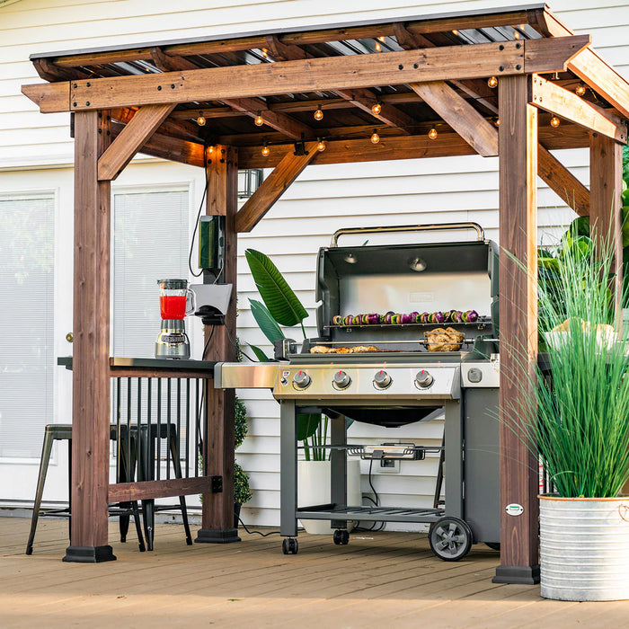 Backyard Discovery Saxony Grill/BBQ Gazebo with Power Points and USB Ports