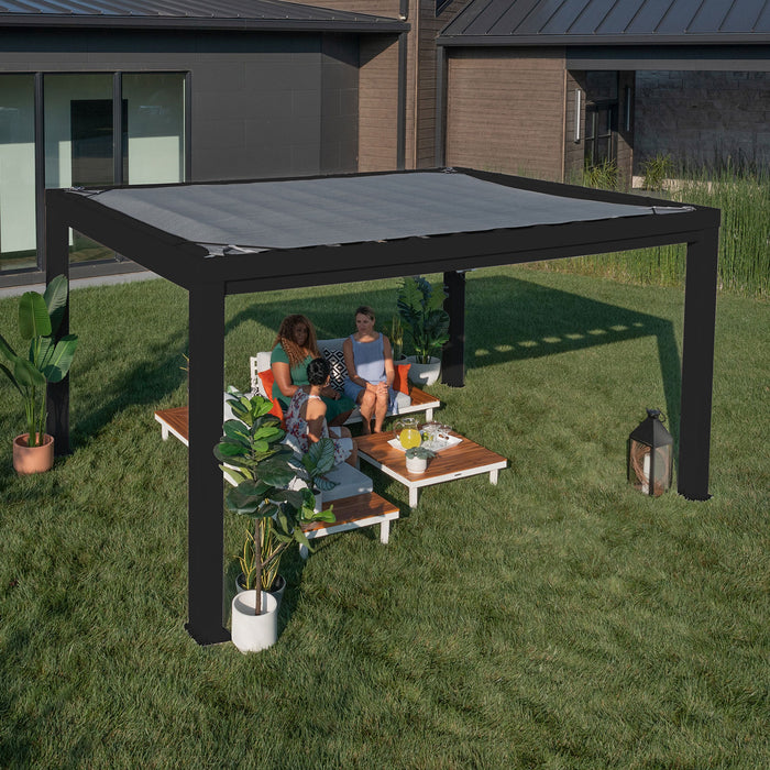Backyard Discovery 14ft x 10ft Trenton Steel Pergola with Light Filtering Shade Canopy
