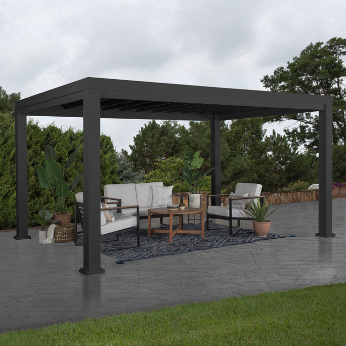 Backyard Discovery 14ft x 10ft Trenton Steel Pergola with Light Filtering Shade Canopy
