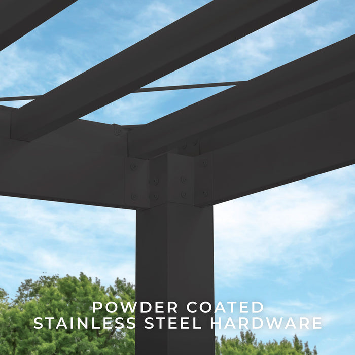 Backyard Discovery 14ft x 10ft Trenton Steel Pergola with Light Filtering Shade Canopy