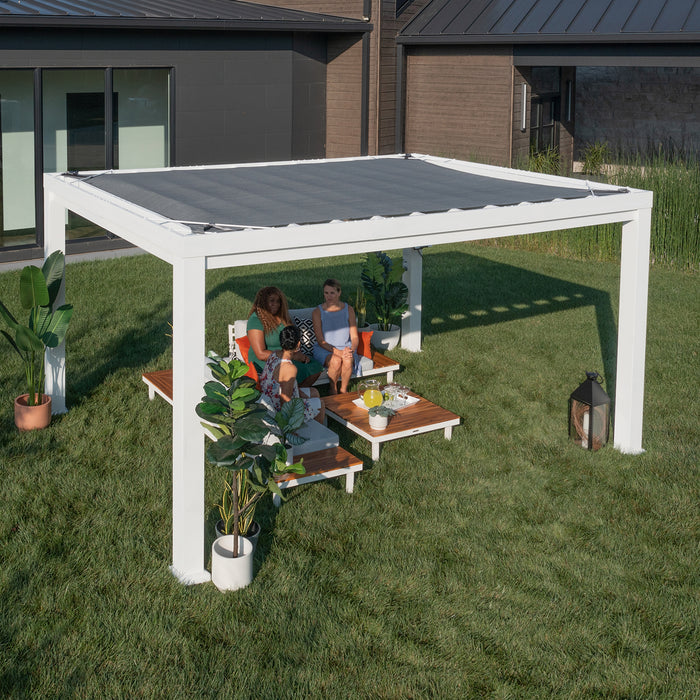 Backyard Discovery 12ft x 10ft Windham Steel Pergola with Shade Canopy