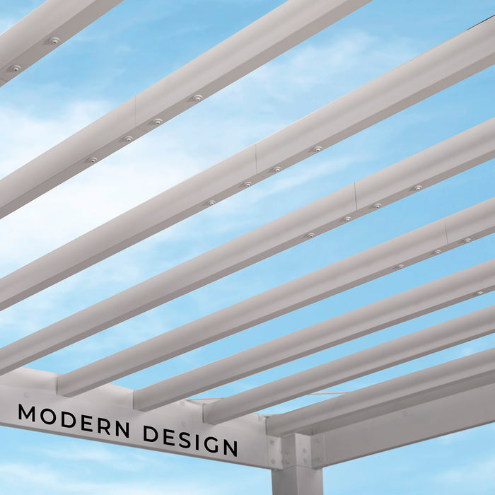 Backyard Discovery 14ft x 10ft Windham Powder-Coated Steel Pergola with UV-protected Shade Canopy