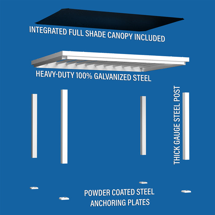 Backyard Discovery 12ft x 10ft Windham Steel Pergola with Shade Canopy