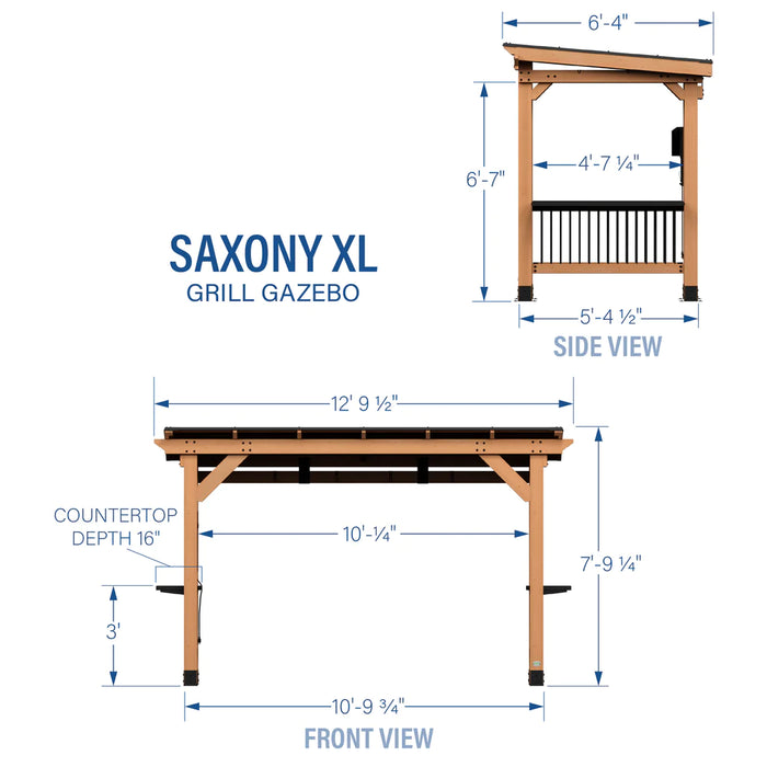 Backyard Discovery Saxony Grill/BBQ Gazebo with Power Points and USB Ports